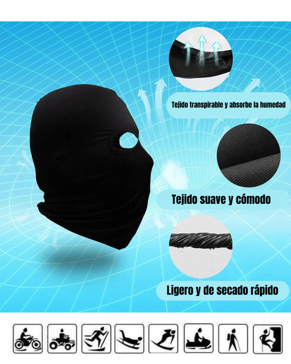 Balaclava con protección UV para moto VERDE
