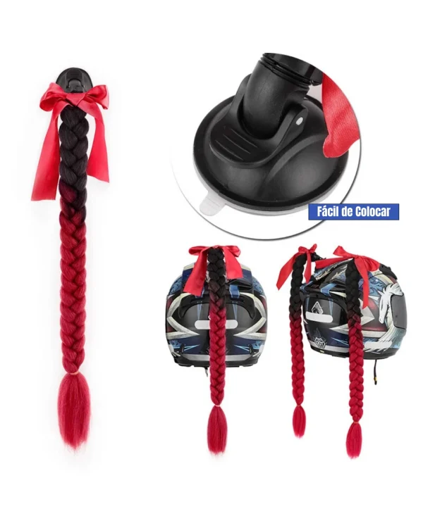 Coleta Trenzada para Casco de Moto