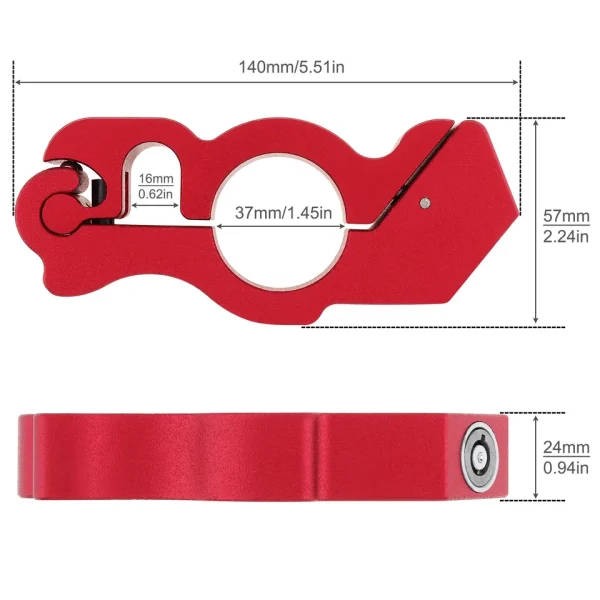 Candado antirrobo para manillar de moto Rojo