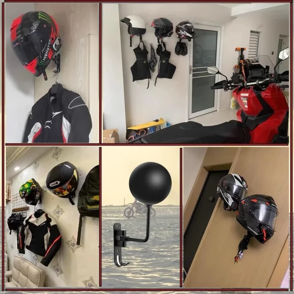 Soporte Para Casco De Motos Con 2 Ganchos